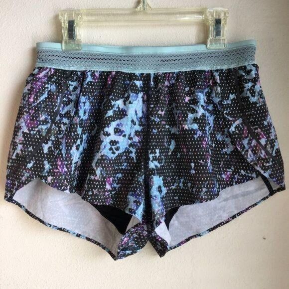Lululemon Split Second Shorts Floral Sport Tranquil Blue Multi Running Workout 4 - Picture 2 of 9